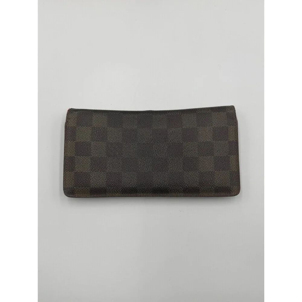 Authentic Louis Vuitton Vintage Brazza Wallet Men's Brown Damier Graphite Zip